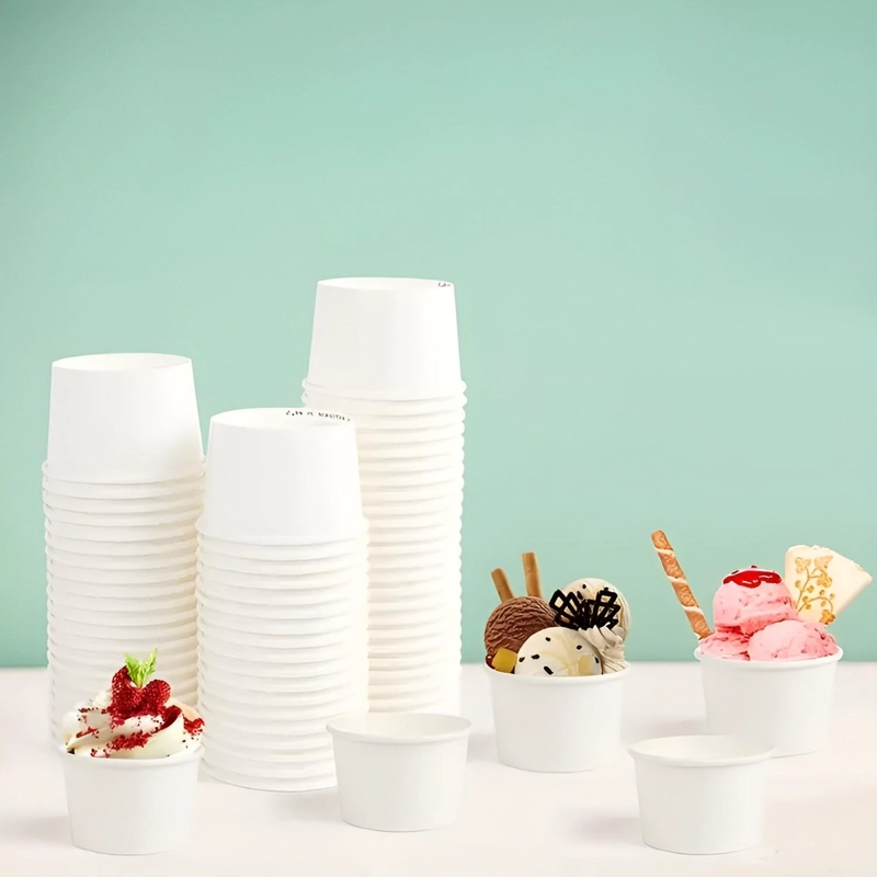 VASOS POLIPAPEL HELADO VASOS DESECHABLES POTE HELADO 4OZ - 8