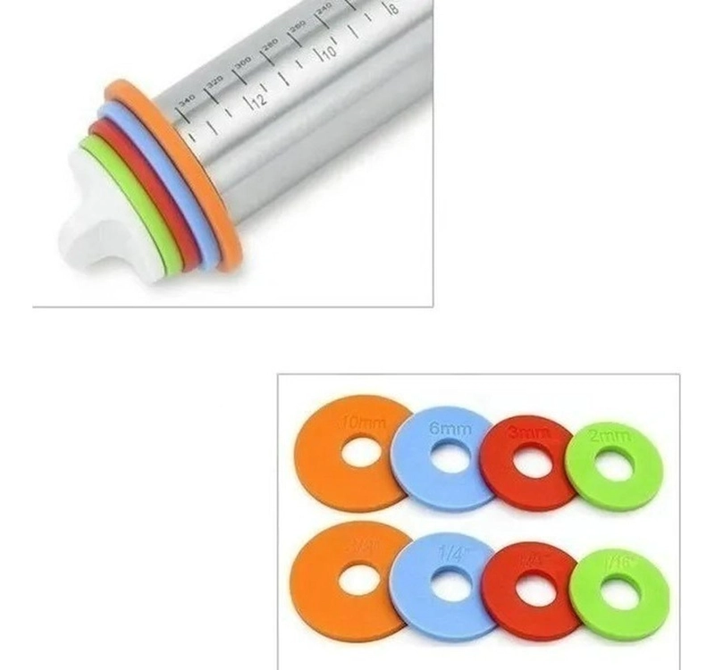 PACK 2 USLERO ACERO INOXIDABLE USLERO AJUSTABLE FONDANT 45CM PLATEADO X2 USLERO AJUSTABLE 45CM - 3