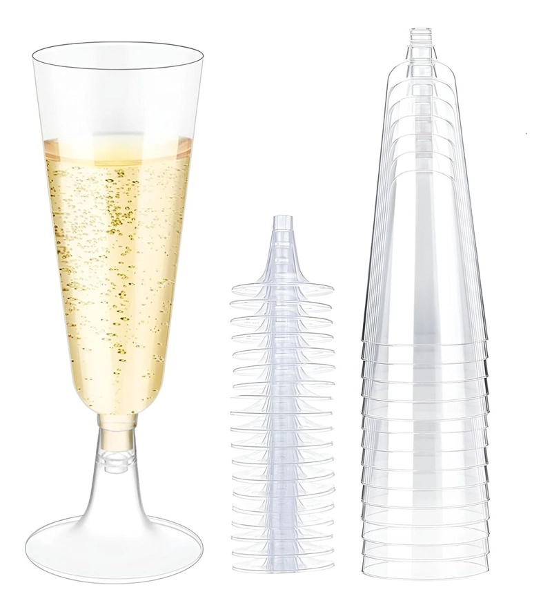 10 COPAS DE CHAMPAGNE COPA ACRILICO COPA PLASTICO 5OZ/162ML - 1