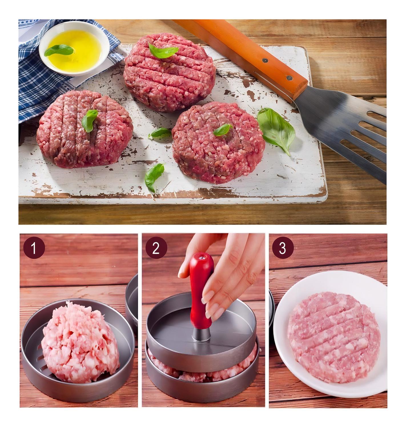 X2 PRENSA PARA HAMBURGUESAS PARRILLA MOLDE HAMBURGUESA PRENSAS DE HAMBURGUESAS HAMBURGUESAS A LA PAR - 7
