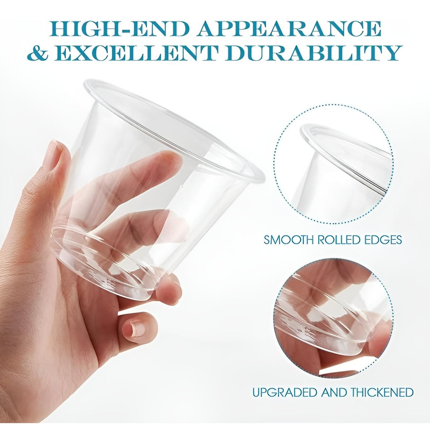 100 VASO PLASTICO VASOS DESECHABLES VASO PEQUEÑO 5OZ 148ML TRANSPARENTE - 7