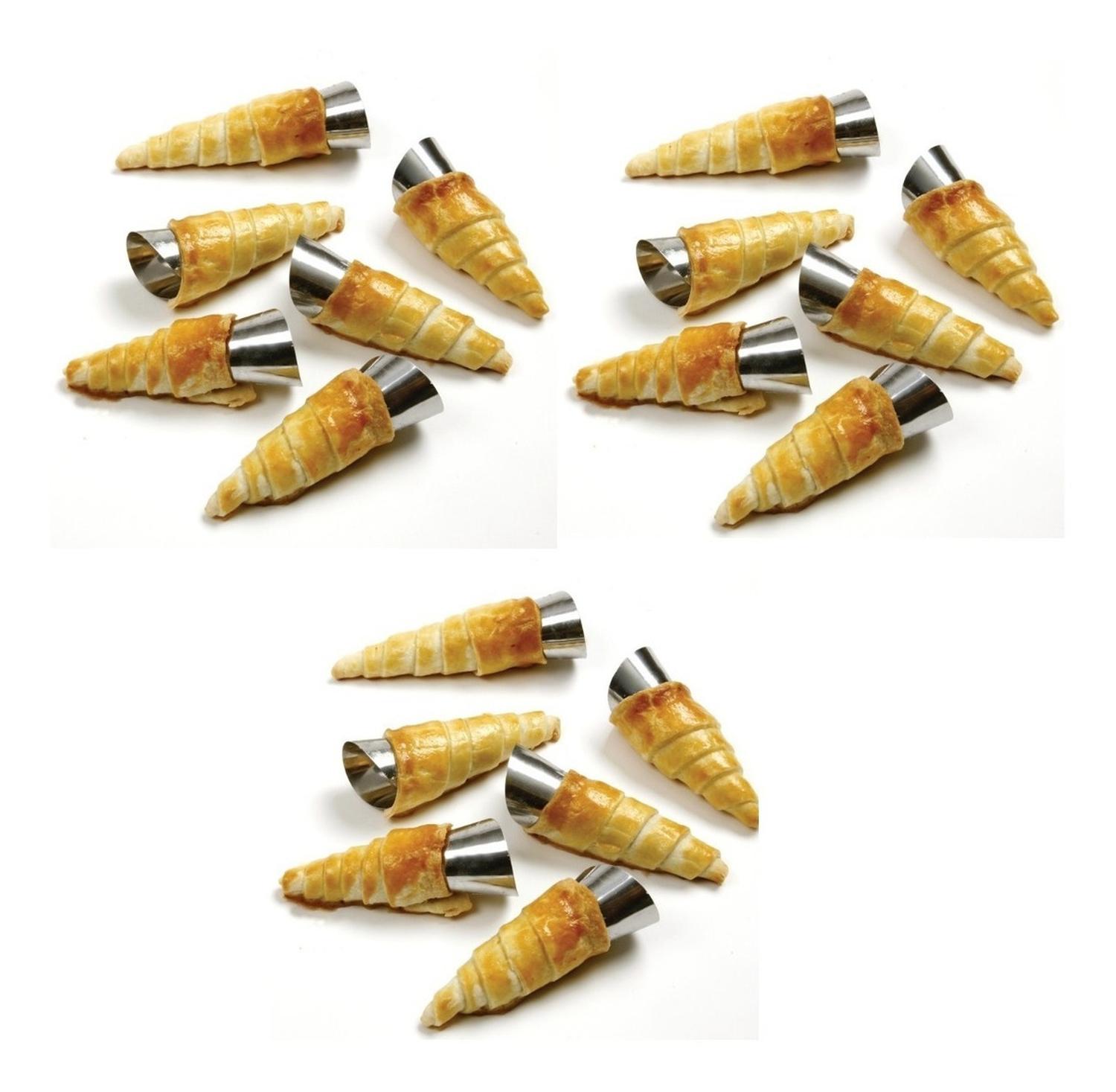 PACK X18 CONO MOLDE PARA CANNOLI CACHITO CROISSANT PAN DANES GRIS - 2