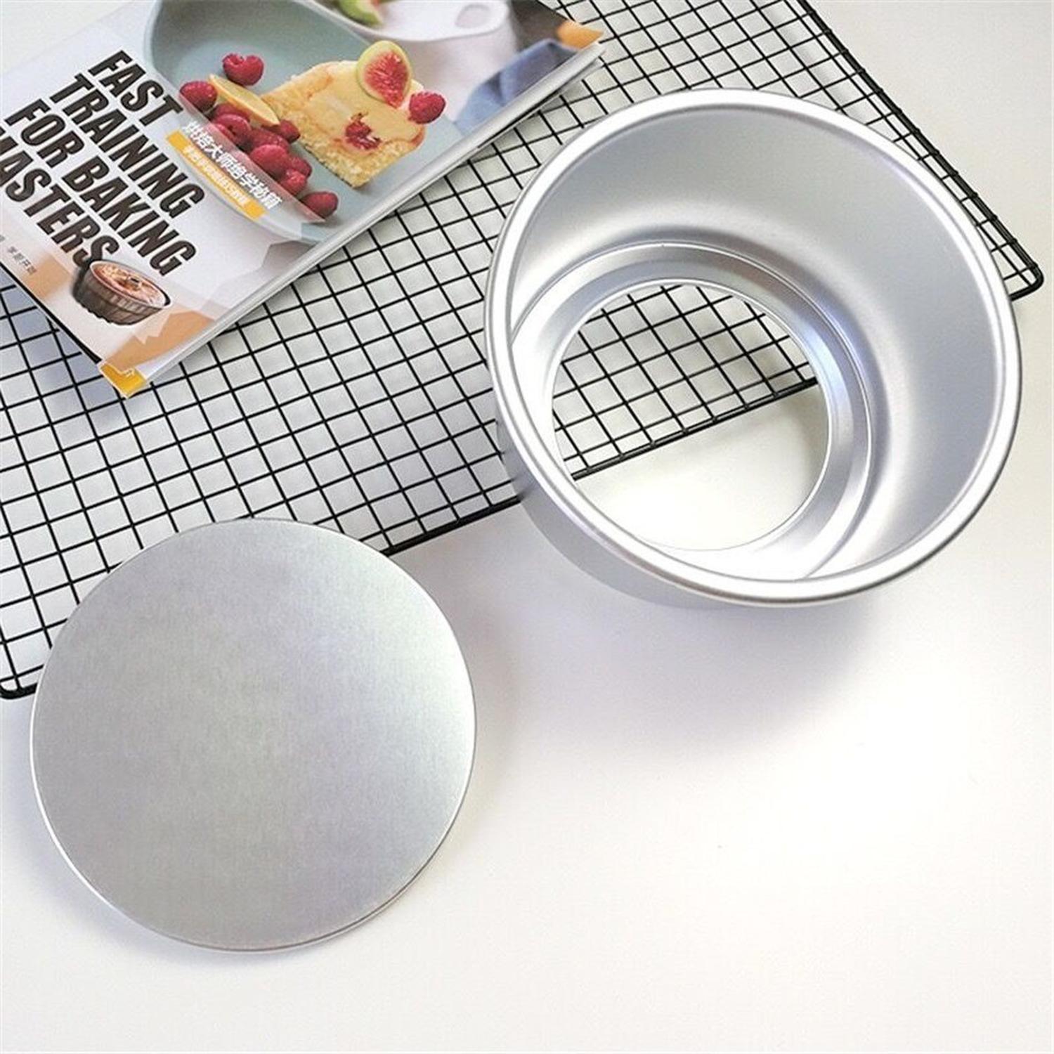 X2 MOLDES DE ALUMINIO PARA TORTAS MOLDE DESMONTABLE 20CMX8CM GRIS - 5