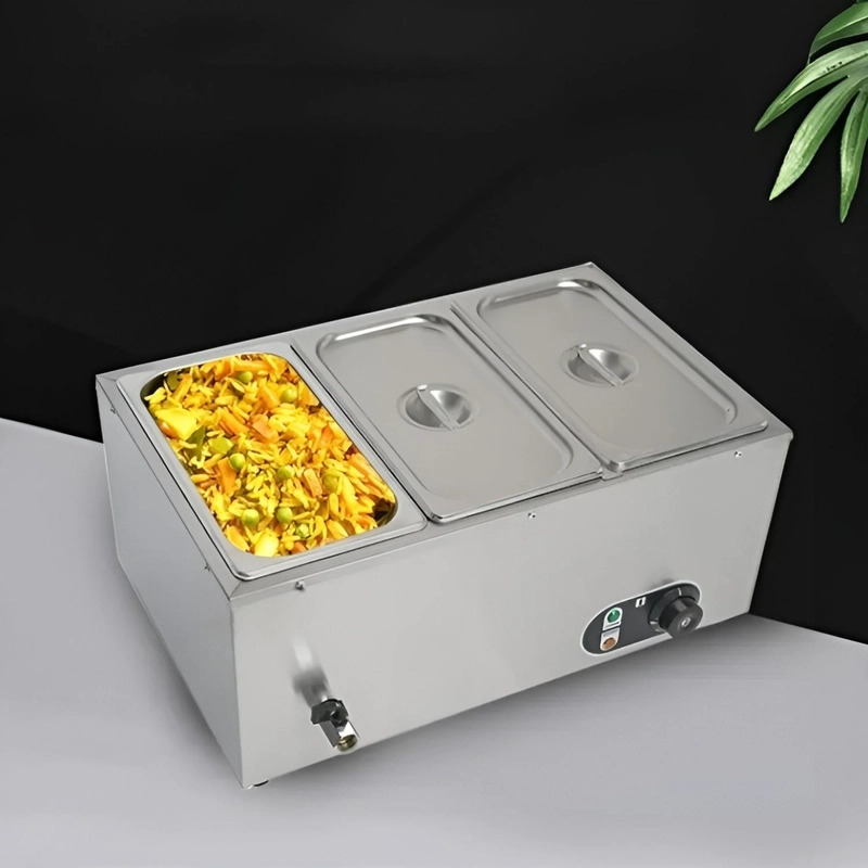 CHAFER ELECTRICO BUFFET BAÑO MARIA BUFETERA 3 DEPOSITOS 5.5L - 2
