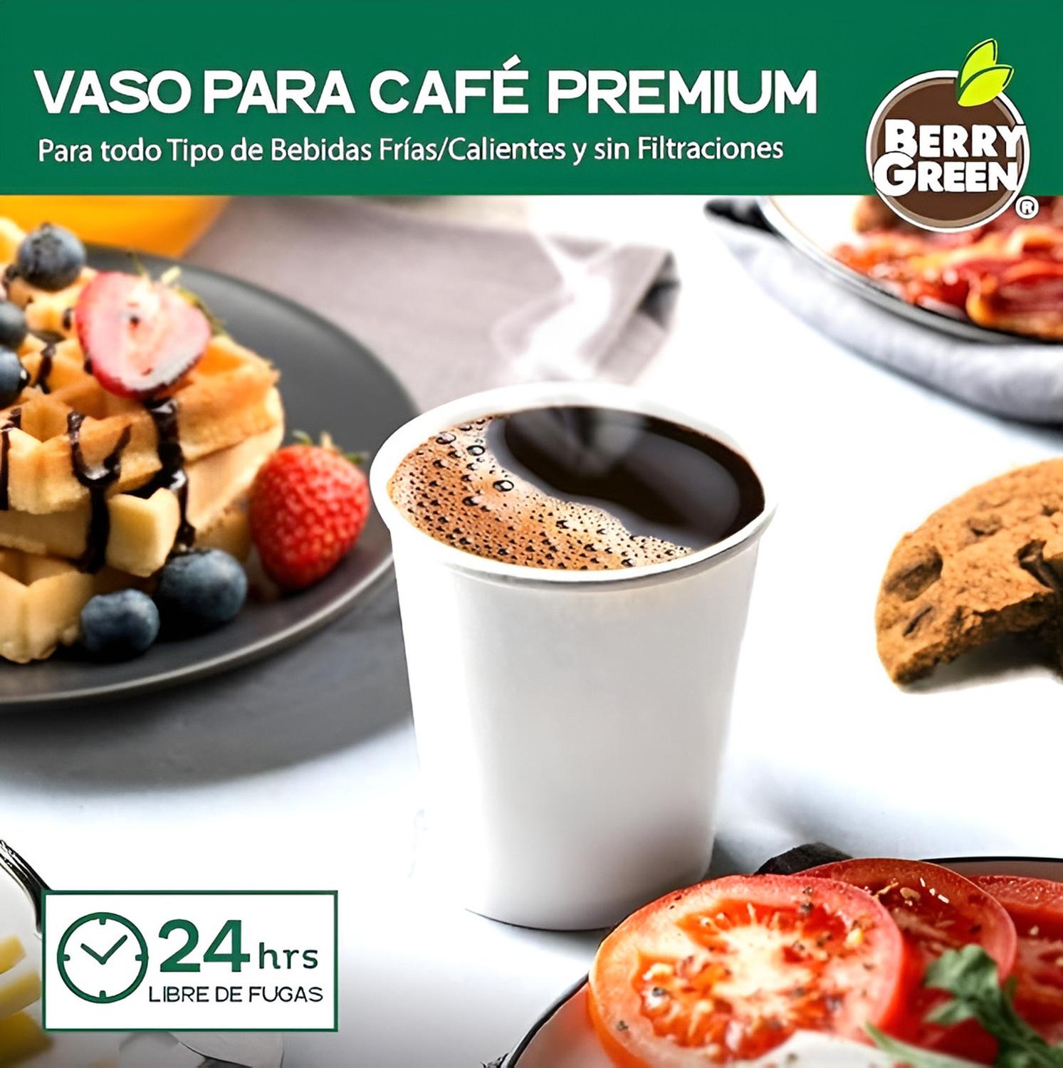 100 VASOS POLIPAPEL VASOS PARA CAFE C/TAPA+MANGA 296ML/ 10OZ BLANCO / VASO 10OZ - 5