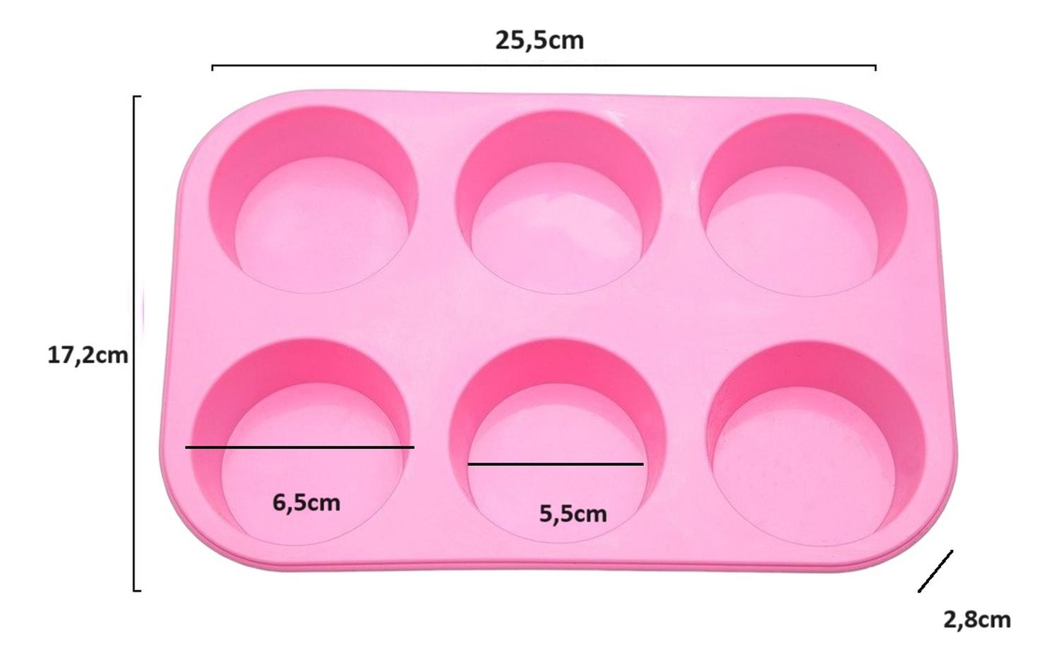 PACK X2 MOLDES SILICONA MOLDES CUPCAKE MOLDE 6 CAVID MUFFIN MULTICOLOR - 3