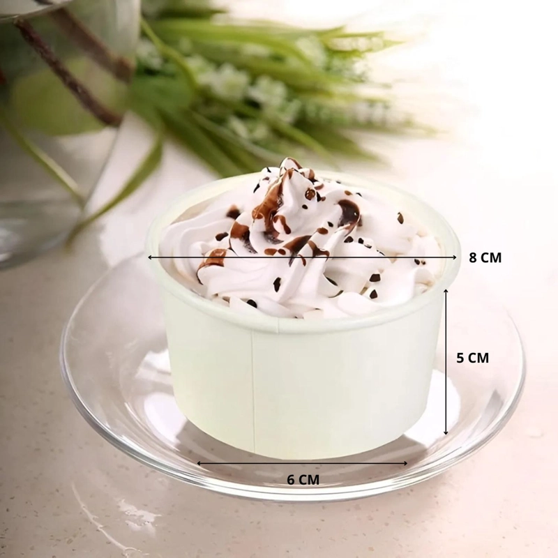 100 VASOS POLIPAPEL HELADO VASOS POTE HELADO DESECHABLES 4OZ BLANCO / POTE HELADOS 4OZ - 3