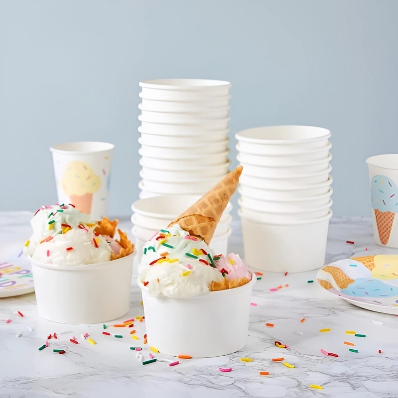100 VASOS POLIPAPEL HELADO VASOS POTE HELADO DESECHABLES 4OZ BLANCO / POTE HELADOS 4OZ - 4