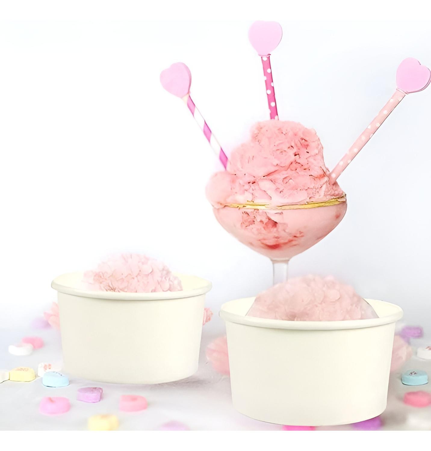 100 VASOS POLIPAPEL HELADO VASOS POTE HELADO DESECHABLES 4OZ BLANCO / POTE HELADOS 4OZ - 7