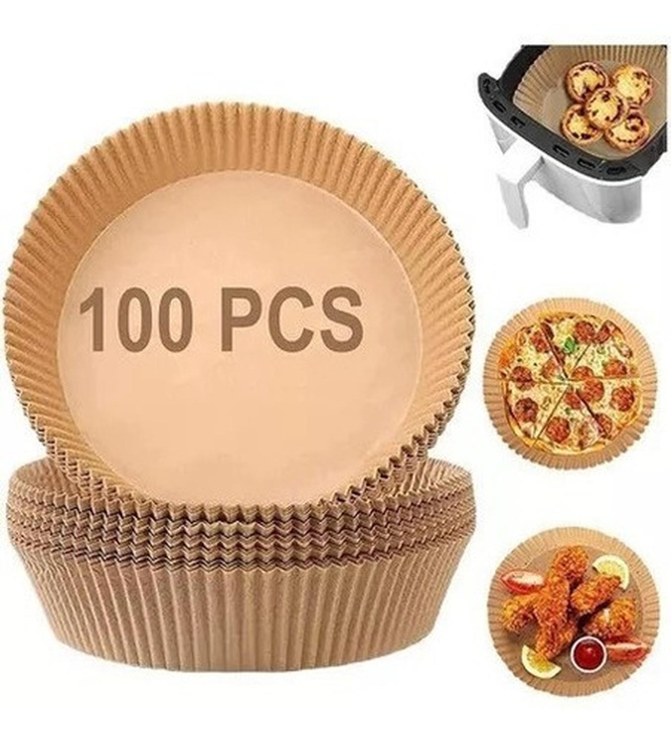 X3 PACK DE 100 FORROS DESECHABLES ANTIADHERENTE FREIDORA 100 PCS AIR FRYER - 1