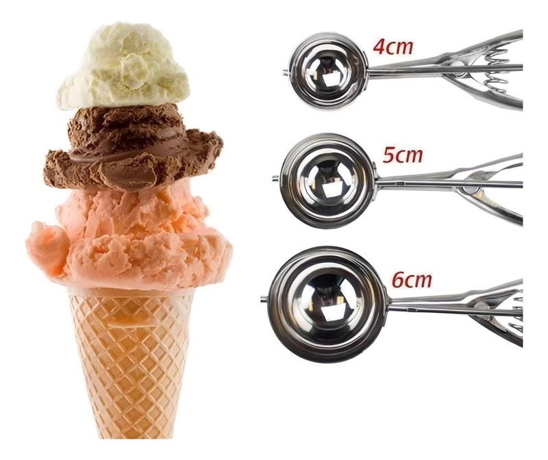 3 CUCHARAS HELADO PORCIONADORA CUCHARA HELADO CUCHARA DE HELADO BOLA DE HELADO 5CM CUCHARA PORCIONAD - 8