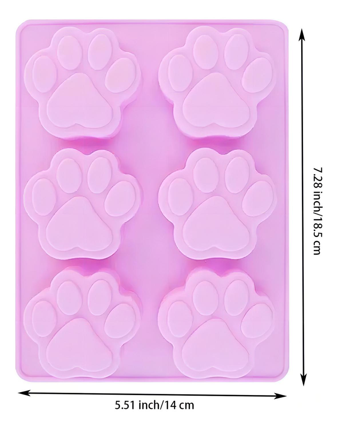 2 MOLDE SILICONA HUELLA MOLDES DE SILICONA MASCOTA PATA 6CAV INSUMOS REPOSTERIA PATITAS DE PERRO MOL - 3