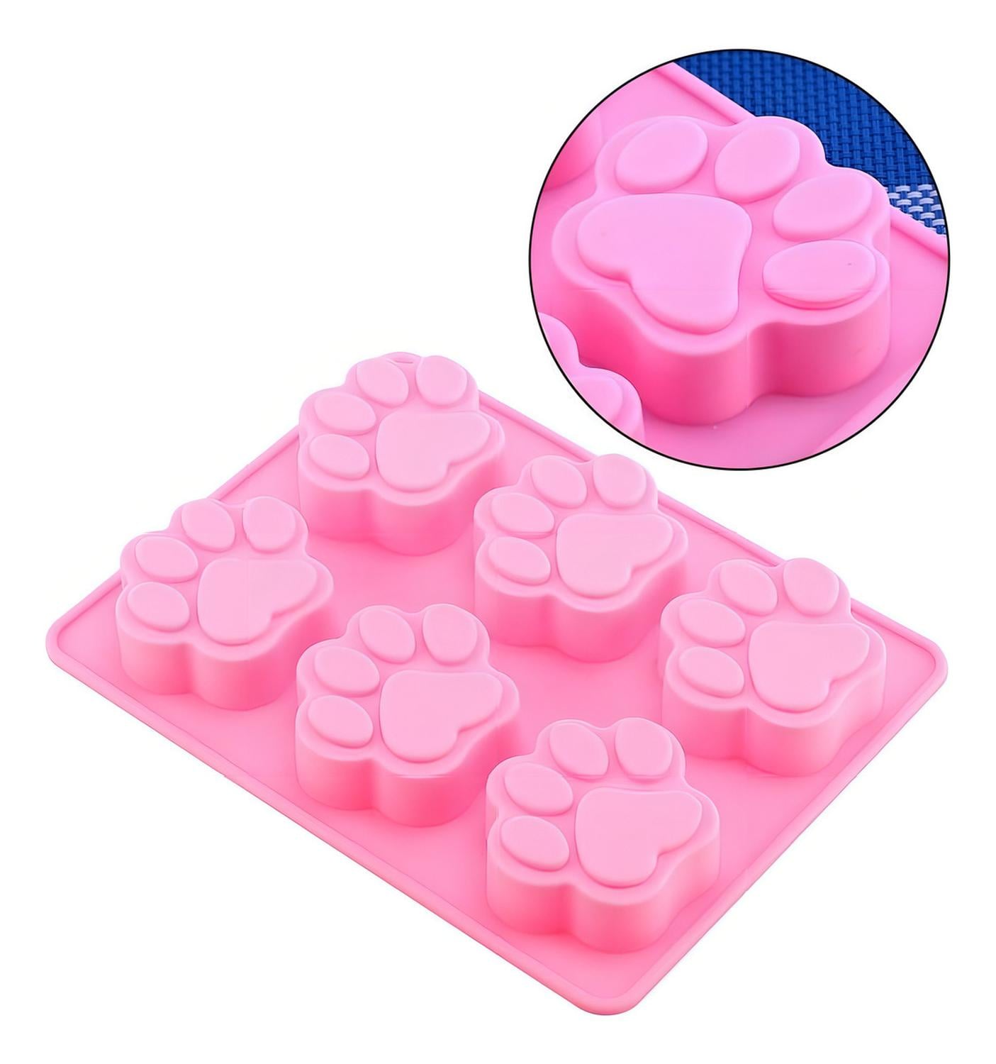 2 MOLDE SILICONA HUELLA MOLDES DE SILICONA MASCOTA PATA 6CAV INSUMOS REPOSTERIA PATITAS DE PERRO MOL - 4