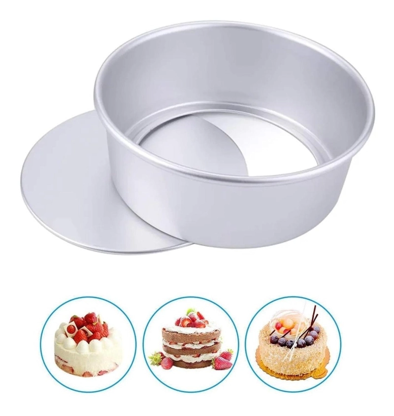 MOLDE DE ALUMINIO PARA TORTA MOLDE DESMONTABLE MOLDE 22X10CM GRIS - 1