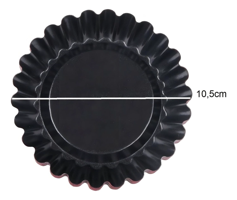 [OSC-100109] PACK 6 MOLDES TARTALETA INDIVIDUAL PASTELERIA CL ANTIADHERENTE METAL 10.5CM GRIS - 2
