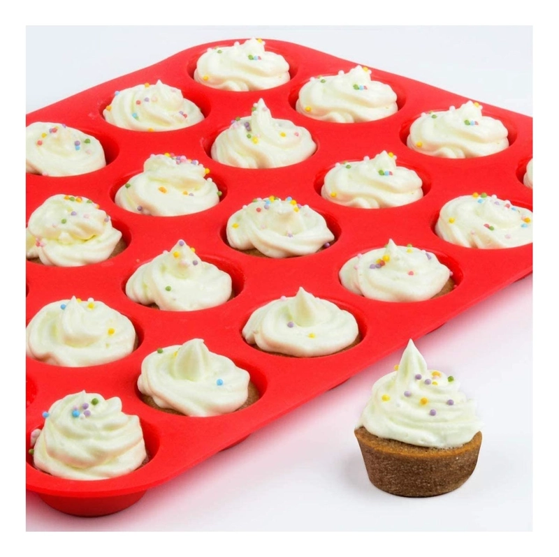 MOLDE CUPCAKES 24 MINI CUPCAKES MOLDE PARA TORTAS REPOSTERIA VIOLETA - 5