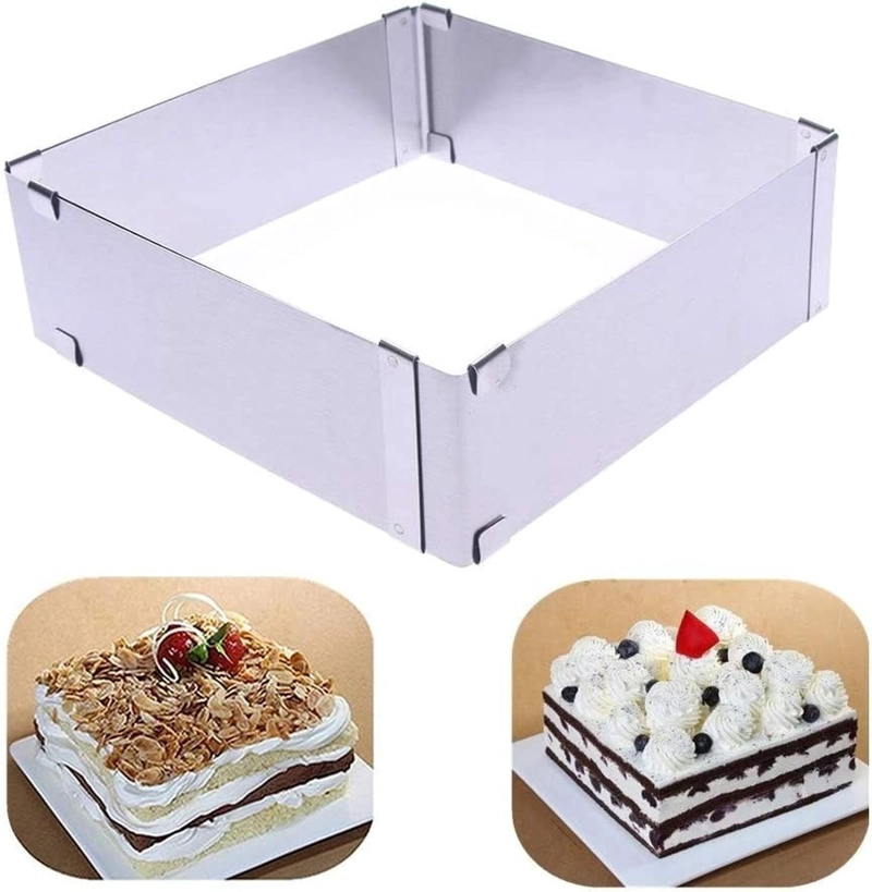 MOLDE DE TORTA MOLDES PARA TORTAS CUADRADO AJUSTABLE - 1