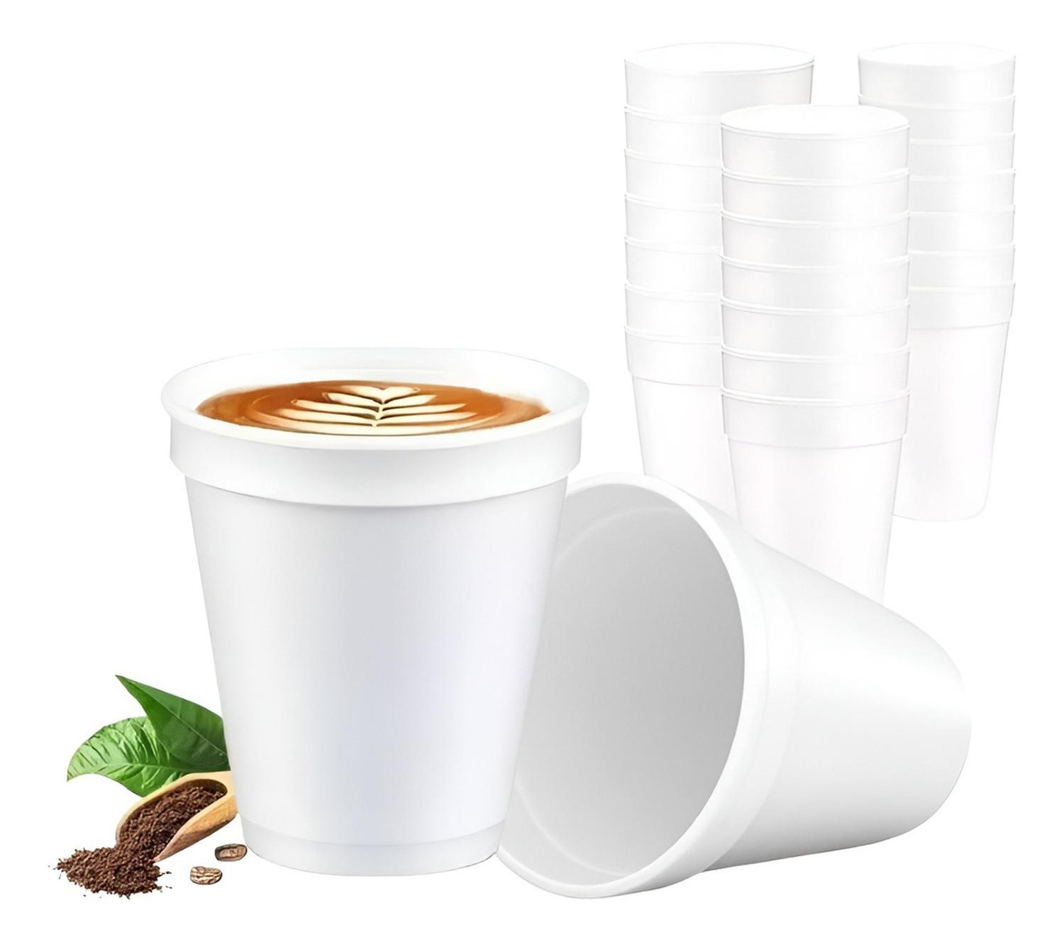50 VASOS DESECHABLES VASOS PLUMAVIT TERMICO VASO 6OZ/177ML BLANCO - 1