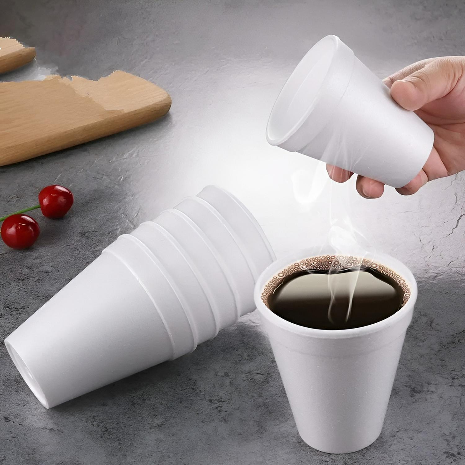 50 VASOS DESECHABLES VASOS PLUMAVIT TERMICO VASO 6OZ/177ML BLANCO - 2