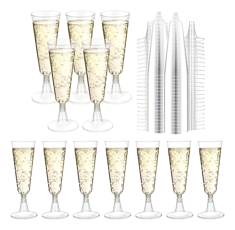 30 COPAS DE CHAMPAGNE COPA ACRILICO COPAS CHAMPAÑA 5OZ/162ML TRANSPARENTE - 1