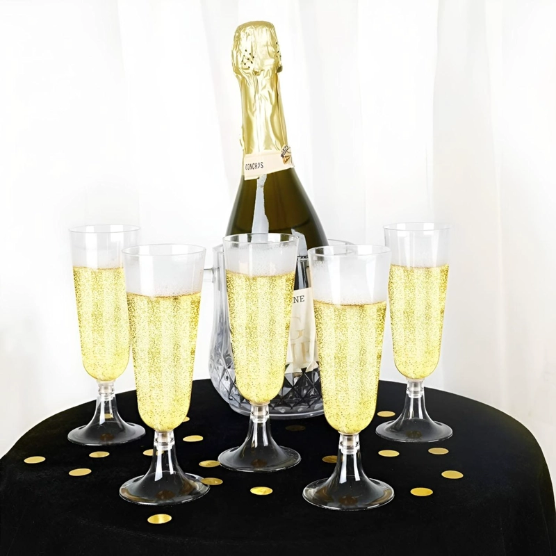 30 COPAS DE CHAMPAGNE COPA ACRILICO COPAS CHAMPAÑA 5OZ/162ML TRANSPARENTE - 4