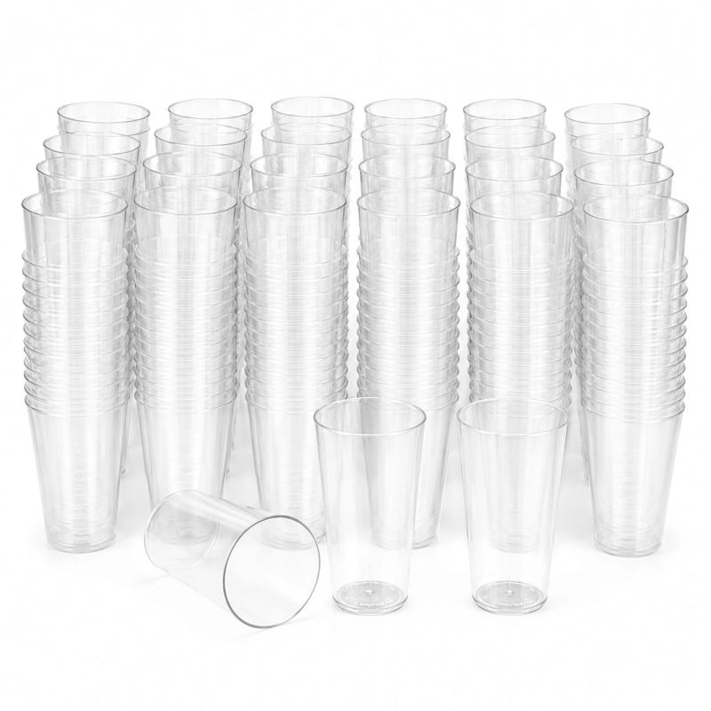 100 SET VASOS DESECHABLES VASO PLASTICO VASO ACRILICOS 300ML TRANSPARENTE - 1