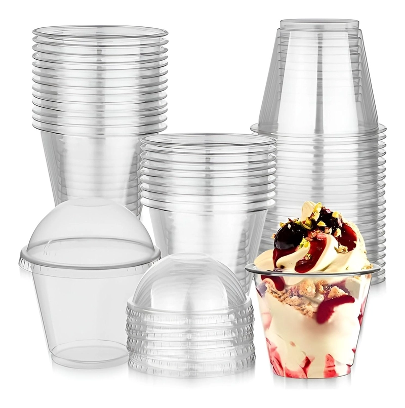 VASOS PLASTICOS DESECHABLES VASO TAPA DOMO SIN HOYO 9OZ - 1