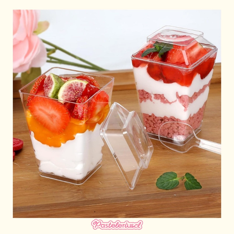 30 VASOS PARA POSTRES SET DE VASOS SHOT POSTRES TAPA 220ML - 2
