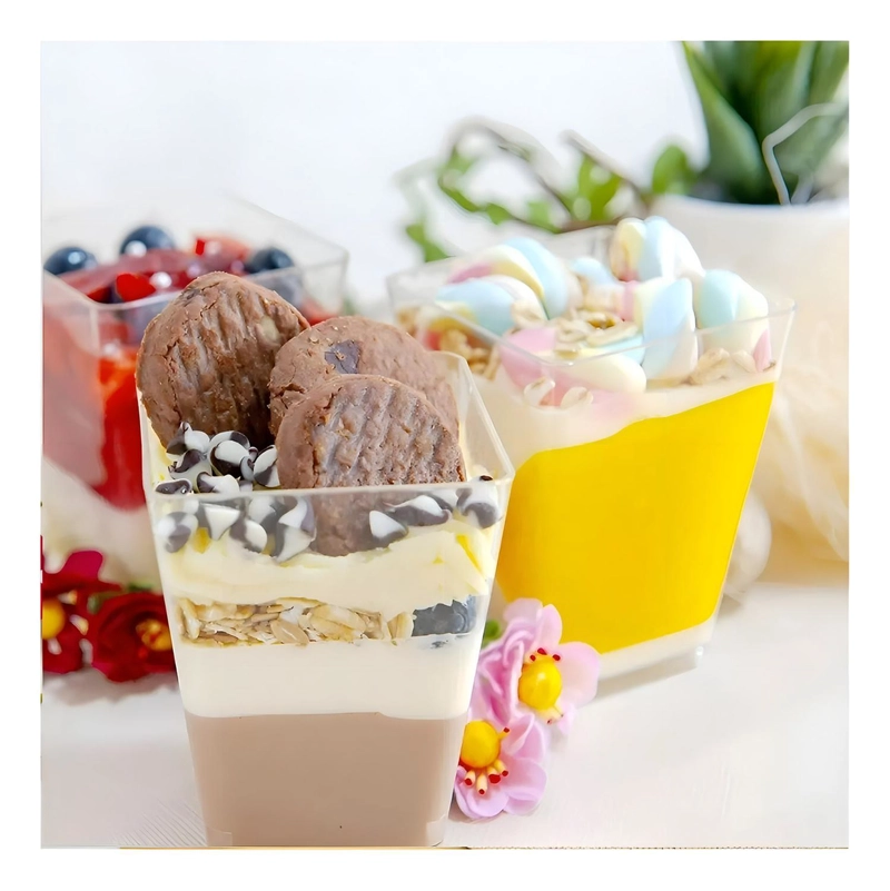 30 VASOS PARA POSTRES SET DE VASOS SHOT POSTRES TAPA 220ML - 5