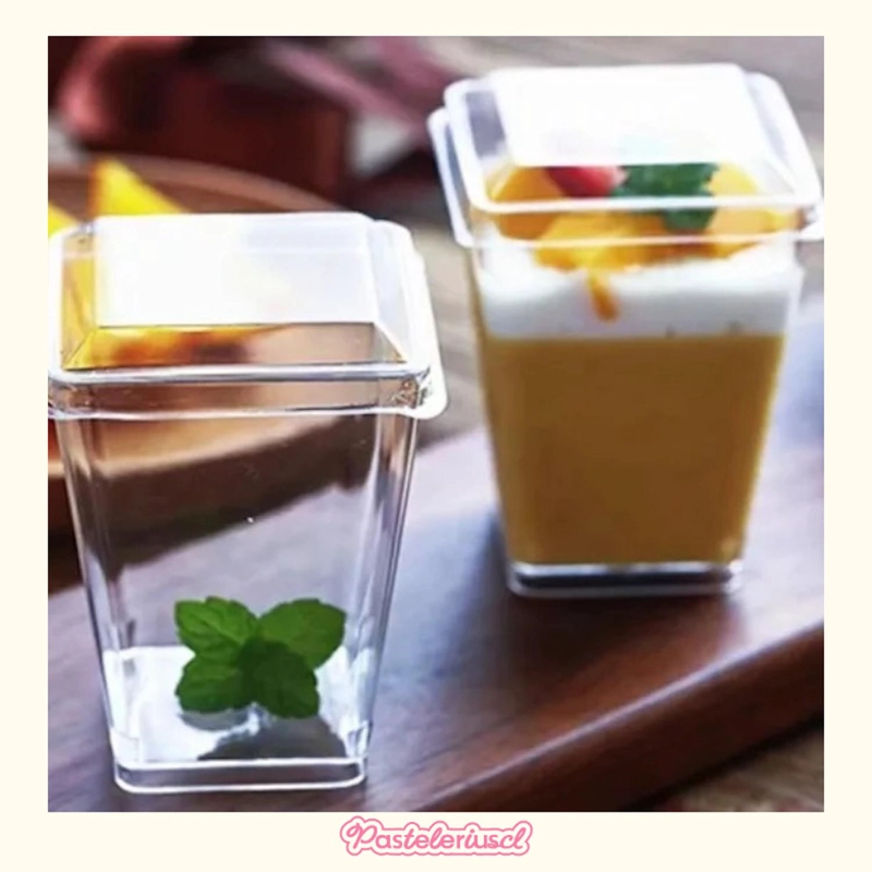 30 VASOS PARA POSTRES SET DE VASOS SHOT POSTRES TAPA 220ML - 7