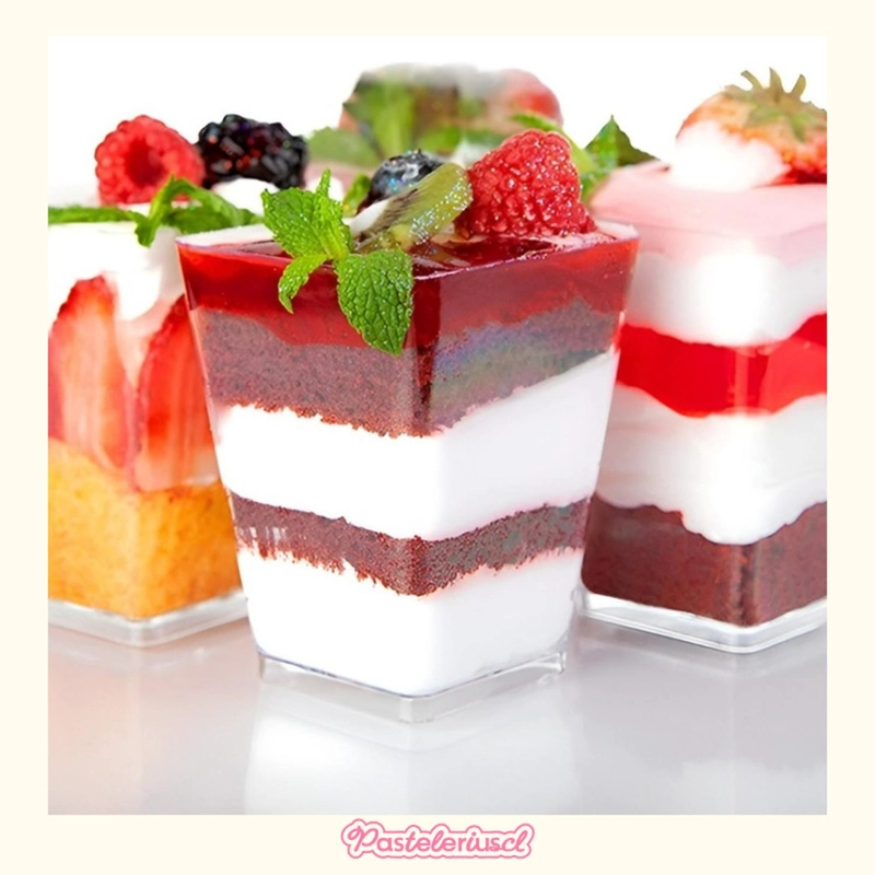 30 VASOS PARA POSTRES SET DE VASOS SHOT POSTRES TAPA 220ML - 8
