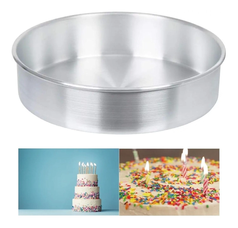 MOLDE TORTA MOLDE QUEQUE MOLDE ALUMINIO MOLDES TORTA 32X10CM GRIS CLARO - 1