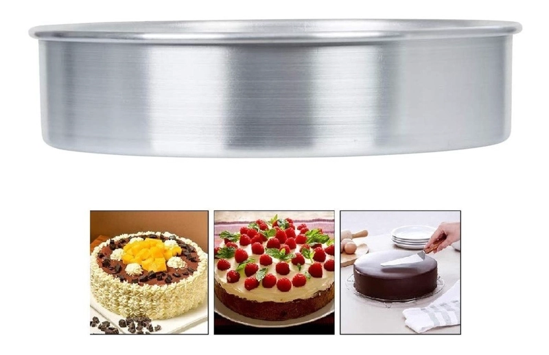 MOLDE TORTA MOLDE QUEQUE MOLDE ALUMINIO MOLDES TORTA 30X10CM GRIS CLARO - 1
