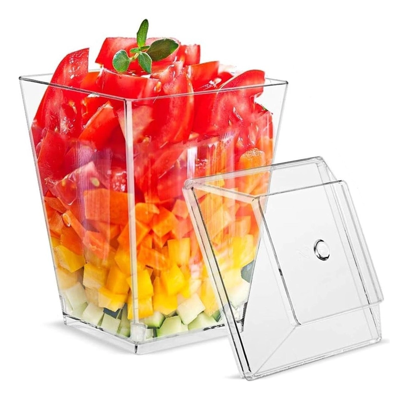 10 VASOS PARA POSTRES SET DE VASOS SHOT POSTRES C/TAPA 110ML - 1