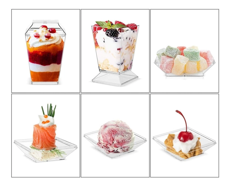 10 VASOS PARA POSTRES SET DE VASOS SHOT POSTRES C/TAPA 110ML - 9