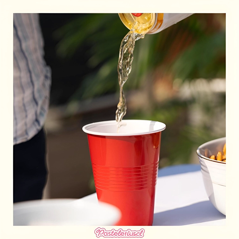 50 VASOS PLASTICOS DESECHABLES BICOLOR PARA FIESTA 473 ML - 4