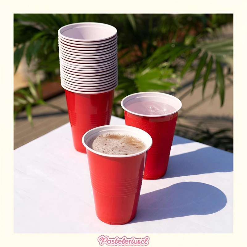 50 VASOS PLASTICOS DESECHABLES BICOLOR PARA FIESTA 473 ML - 8