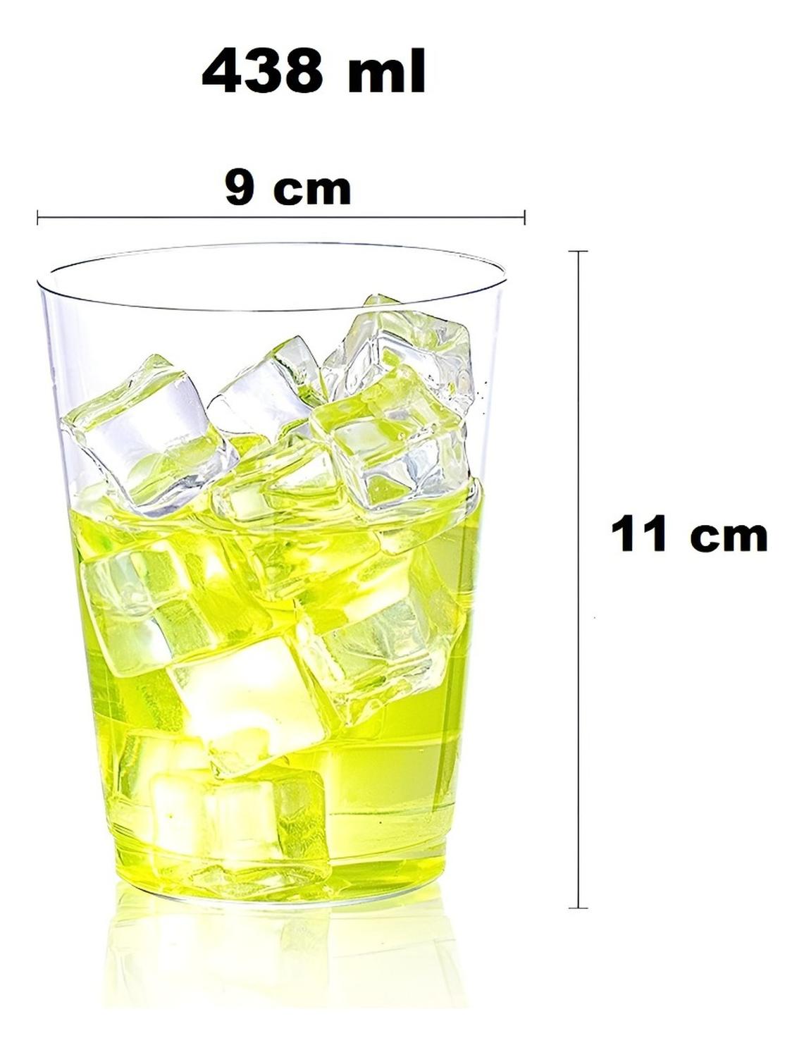 50 SET VASOS DESECHABLES VASO PLASTICO VASO ACRILICOS 438 ML BLANCO - 2