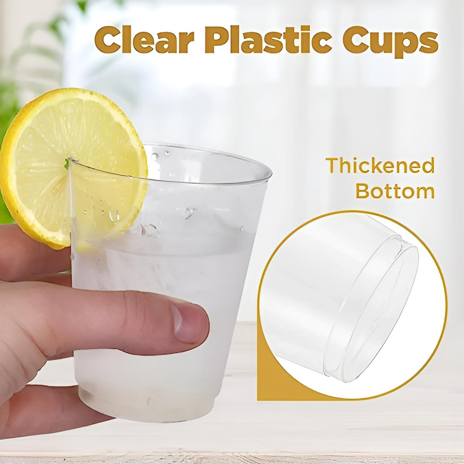 50 SET VASOS DESECHABLES VASO PLASTICO VASO ACRILICOS 438 ML BLANCO - 4