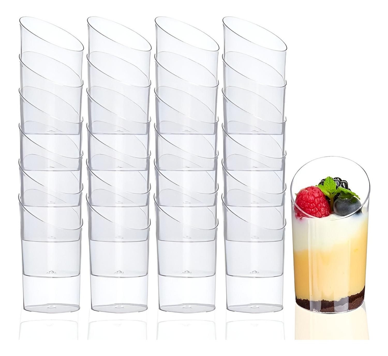 X60 POCILLO DESECHABLES POCILLOS PLASTICOS PARA POSTRES 60ML BLANCO - 1