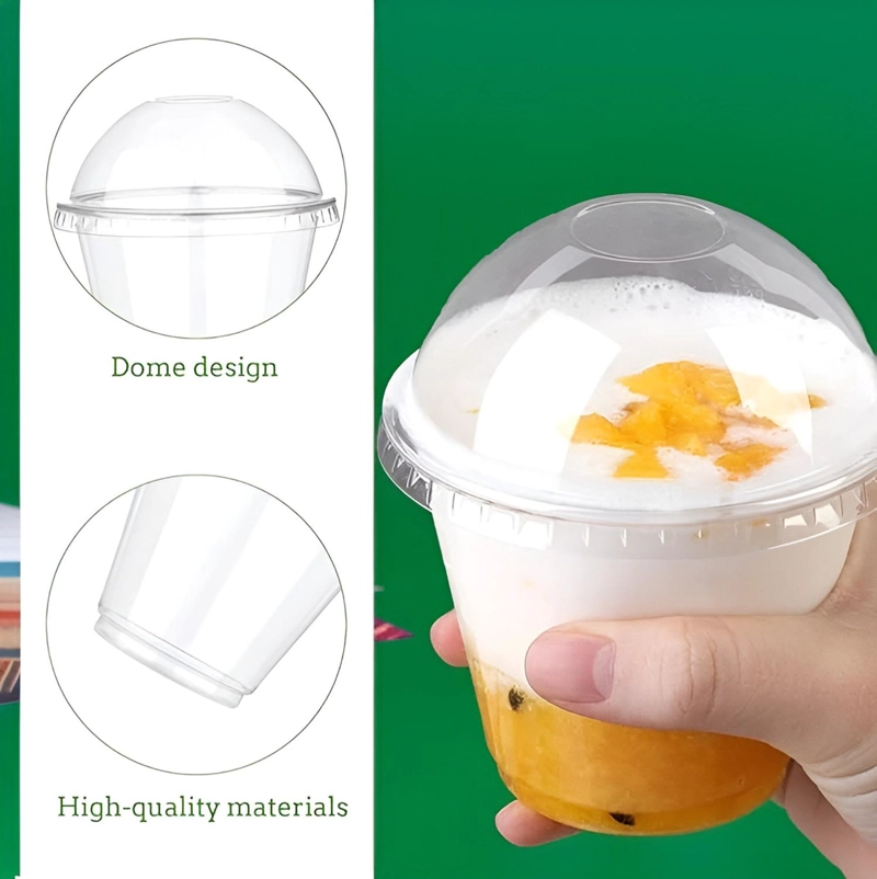 PACK X200 VASOS PLASTICOS DESECHABLES VASO DOMO SIN HOYO 9OZ TRANSPARENTE - 6