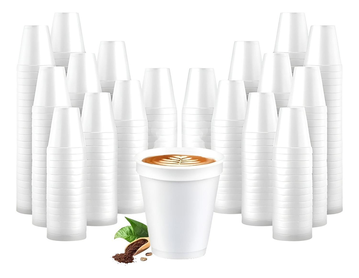 X1000 VASOS PLUMAVIT TERMICO VASOS DESECHABLE VASO 6OZ/177ML BLANCOS - 1