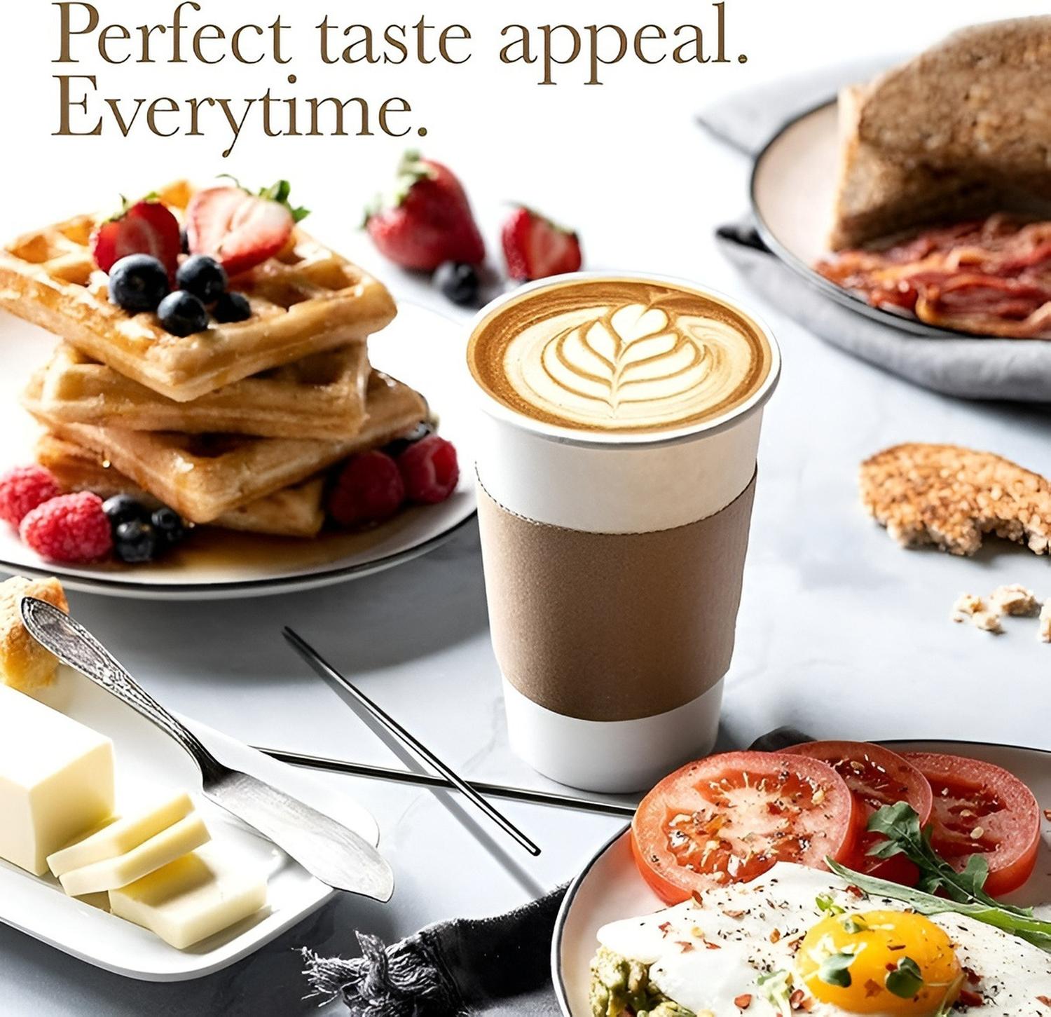 VASO CAFE POLIPAPEL VASO KRAFT VASO C/TAPA+MANGA 12OZ 100UND BLANCO / VASO 12OZ - 4