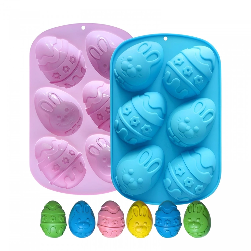 X2 MOLDES PARA REPOSTERIA 3D MOLDES SILICONA HUEVOS DE PASCUA ANTIADHERENTE - 1