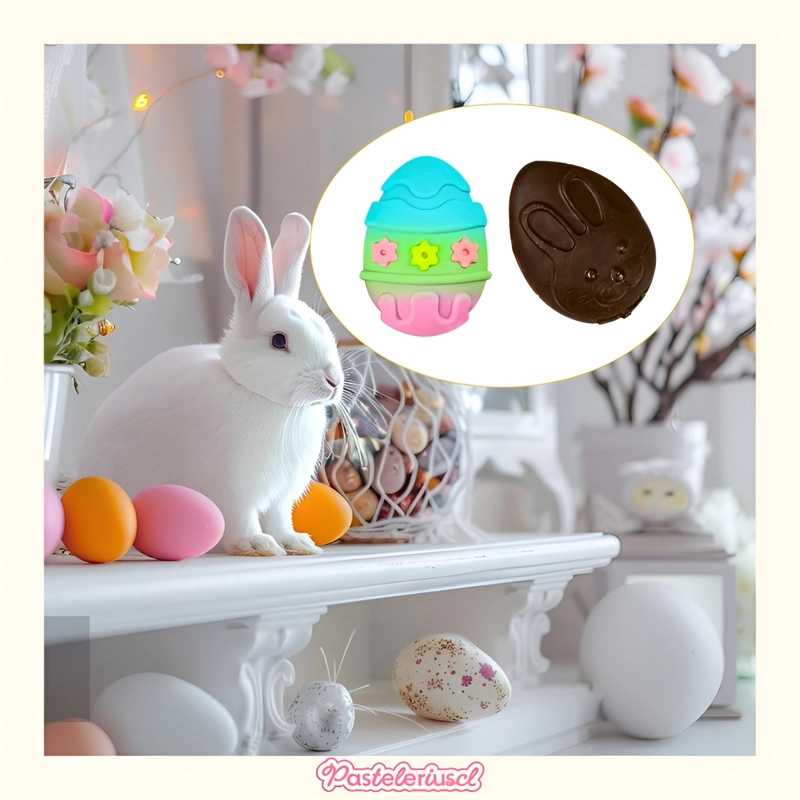 X2 MOLDES PARA REPOSTERIA 3D MOLDES SILICONA HUEVOS DE PASCUA ANTIADHERENTE - 5