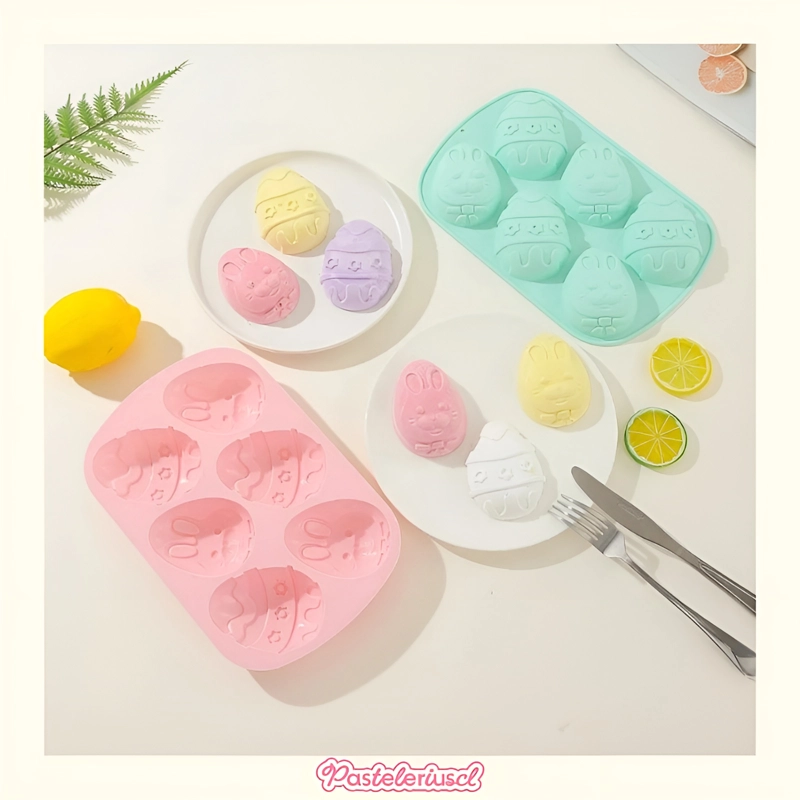 X2 MOLDES PARA REPOSTERIA 3D MOLDES SILICONA HUEVOS DE PASCUA ANTIADHERENTE - 8