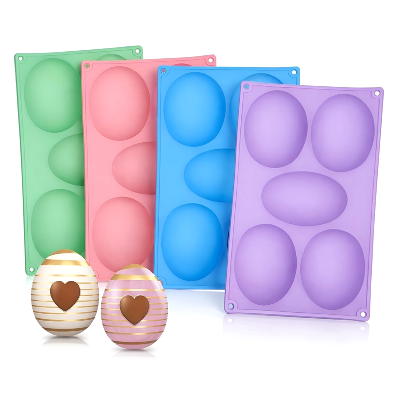 4 MOLDE HUEVOS GRANDES PARA RELLENAR MOLDES CHOCOLATES PASCUA 5CAV - 1