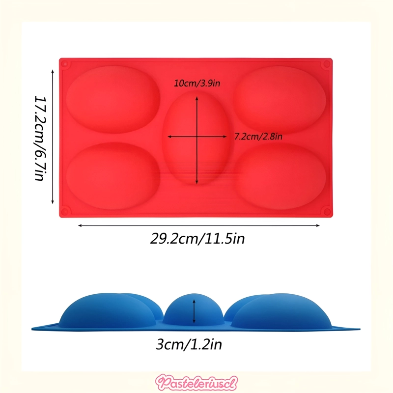 4 MOLDE HUEVOS GRANDES PARA RELLENAR MOLDES CHOCOLATES PASCUA 5CAV - 3