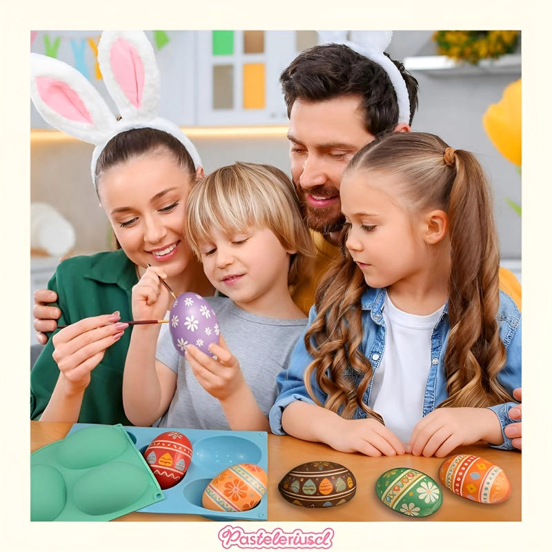 4 MOLDE HUEVOS GRANDES PARA RELLENAR MOLDES CHOCOLATES PASCUA 5CAV - 5