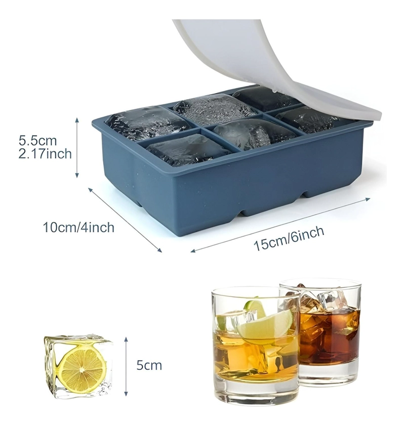 CUBETAS HIELO CUBETERA CUBETAS SILICONA CUBETA C/TAPA 6CAV - 3